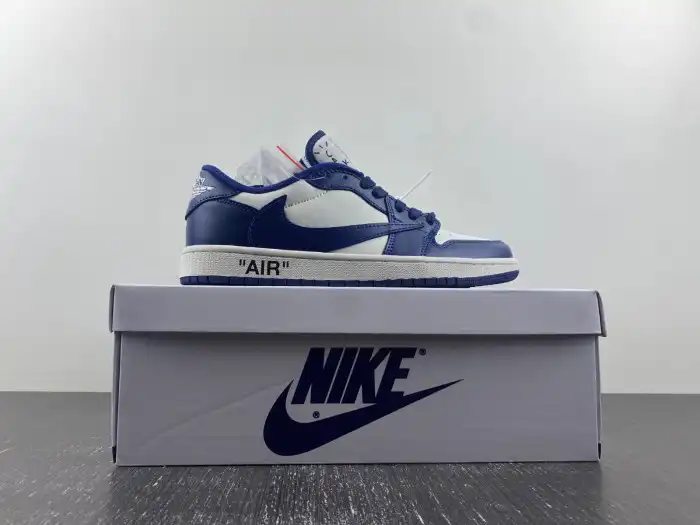 Rep OFF-WHITE X TRAVIS SCOTT X AIR JORDAN 1 CUSTOM DM7890-101 0127