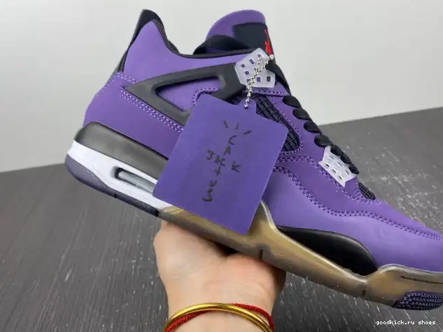 80% Off Sale Family) (Friends and Purple Travis Scott Jordan 766296 LN4 Retro 4 0221