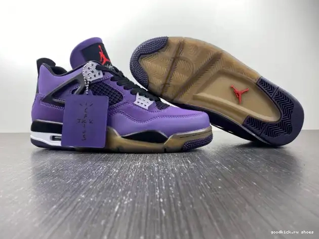 80% Off Sale Family) (Friends and Purple Travis Scott Jordan 766296 LN4 Retro 4 0221