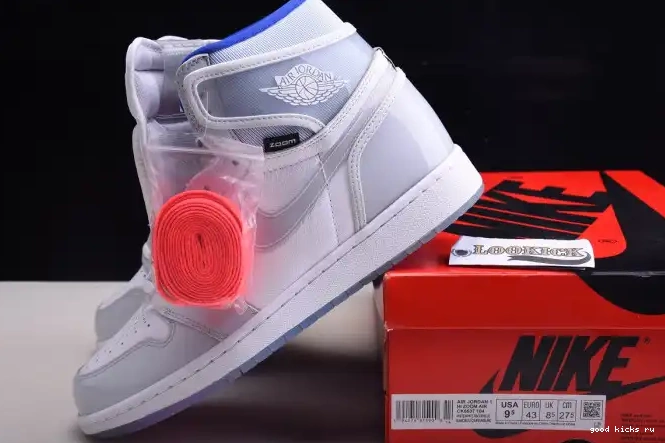 Rep CK6637-104 Racer 1 White Air Zoom Retro Jordan High Blue 0208