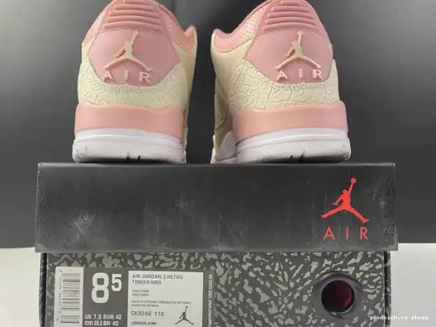 80% Off Sale Sail Jordan 3 (W) CK9246-116 Rust Retro Air Pink 0321